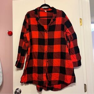 Old Navy Red and Black Plaid Nightgown